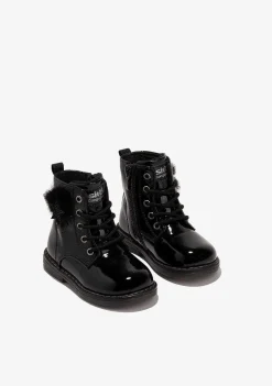 Botas-Conguitos Botins De Bebé Com Cordao Pompom Preto