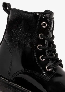 Botas-Conguitos Botins De Bebé Com Cordao Pompom Preto