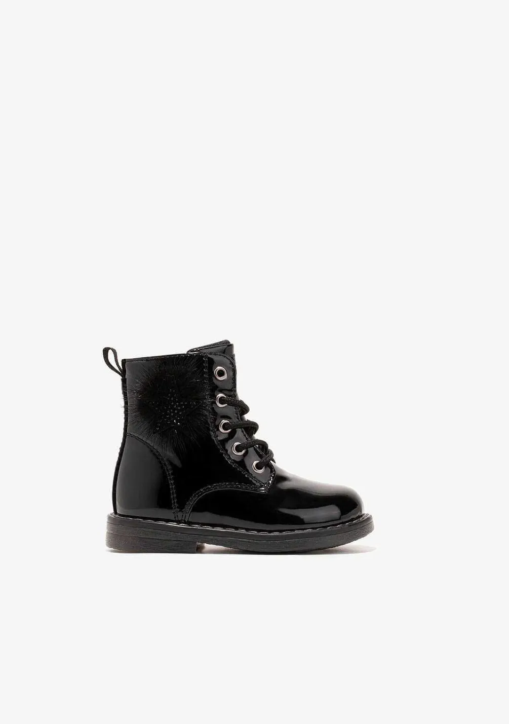 Botas-Conguitos Botins De Bebé Com Cordao Pompom Preto