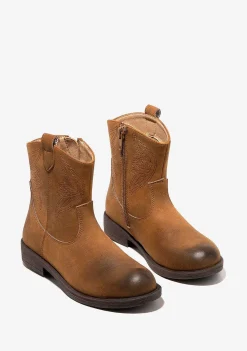 Botas-Conguitos Botins De Cowboy Em Camelo Para Menina