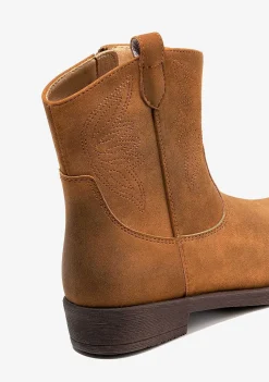 Botas-Conguitos Botins De Cowboy Em Camelo Para Menina