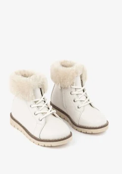 Botas-Conguitos Botins De Menina Bege Claro