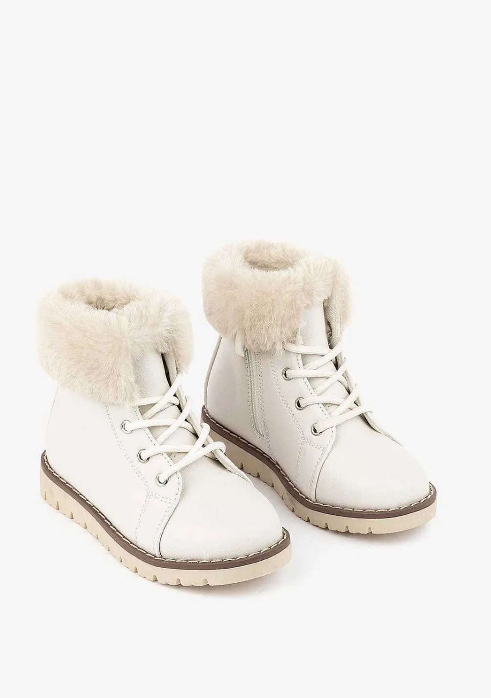 Botas-Conguitos Botins De Menina Bege Claro