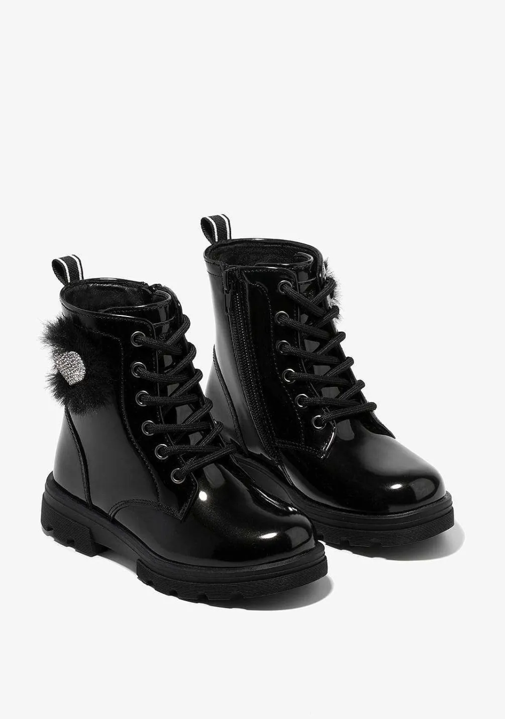 Botas-Conguitos Botins De Menina Com Cordao Pompom Preto