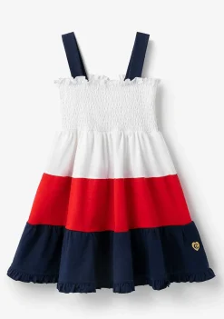 Roupas De Menina-Conguitos Branco Marinheiro Babados Vermelho