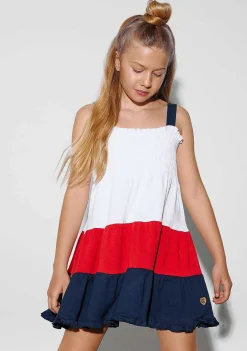 Roupas De Menina-Conguitos Branco Marinheiro Babados Vermelho