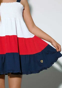 Roupas De Menina-Conguitos Branco Marinheiro Babados Vermelho