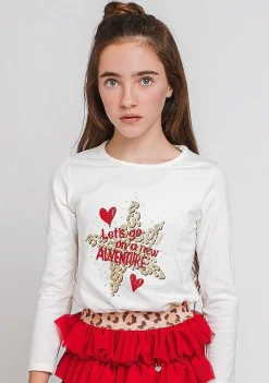 Camisetas De Manga Comprida-Conguitos Camisa Estrela Glitter Feminina
