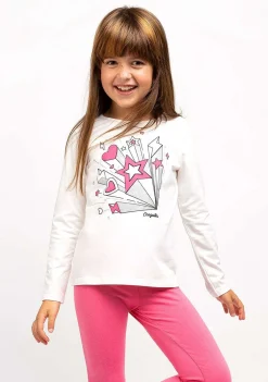 Camisetas De Manga Comprida-Conguitos Camisa Power Branca Feminina