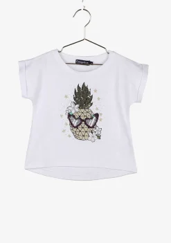 Camisetas-Conguitos Camiseta "Abacaxi" Que Brilha No Escuro Para Meninas
