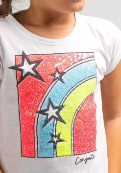 Camisetas-Conguitos Camiseta Arco-Iris Feminina