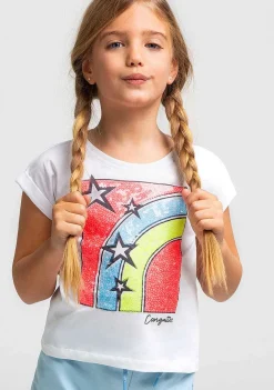 Camisetas-Conguitos Camiseta Arco-Iris Feminina
