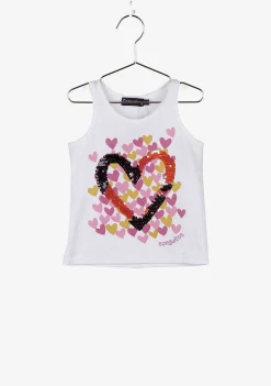 Camisetas-Conguitos Camiseta Branca "Coracoes" De Menina