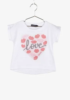Camisetas-Conguitos Camiseta Branca "Love Kiss" Para Menina