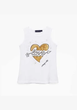 Camisetas-Conguitos Camiseta Feminina Com Coracao Dourado