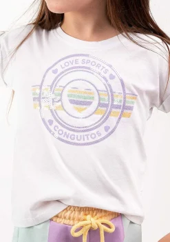 Camisetas-Conguitos Camiseta Feminina Com Lantejoulas Esportivas Love