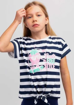 Camisetas-Conguitos Camiseta Feminina Com Listras E No Com Estampa De Morango