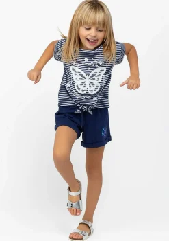 Camisetas-Conguitos Camiseta Feminina Com No Borboleta Azul Marinho
