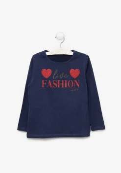 Camisetas De Manga Comprida-Conguitos Camiseta Feminina "Fashion" Da Marinha