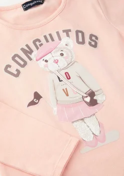 Camisetas-Conguitos Camiseta Feminina Teddy University Rosa