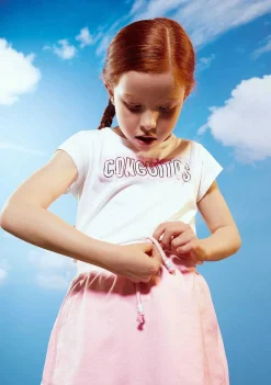 Roupas De Menina-Conguitos Camiseta Flor Branca