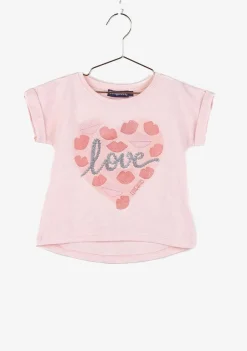 Camisetas-Conguitos Camiseta Rosa "Love Kiss" Para Menina