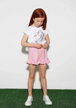 Roupas De Menina-Conguitos Camiseta Unicornio Branco