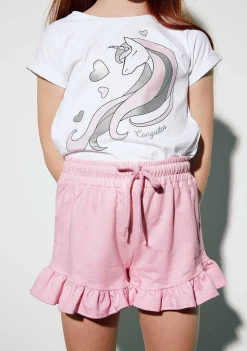Roupas De Menina-Conguitos Camiseta Unicornio Branco