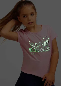 Camisetas-Conguitos Camiseta Unicornios Rosa Amor Para Menina