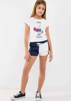 Roupas De Menina-Conguitos Camiseta Urso Branco