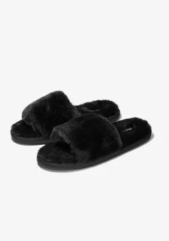 Chinelos Para Casa-Conguitos Chinelo Domestico Preto Com Bico Aberto