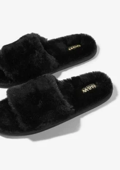 Chinelos Para Casa-Conguitos Chinelo Domestico Preto Com Bico Aberto