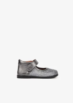 Sapatos Rasos-Conguitos Chumbo Para Bebé Mary Janes Glitter