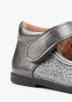 Sapatos Rasos-Conguitos Chumbo Para Bebé Mary Janes Glitter