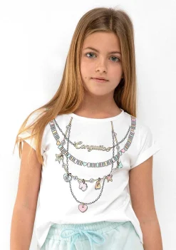 Roupas De Menina-Conguitos Colares Camiseta Branca