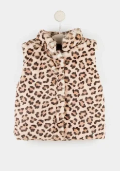 Roupas De Menina-Conguitos Colete De Pele De Leopardo Para Menina