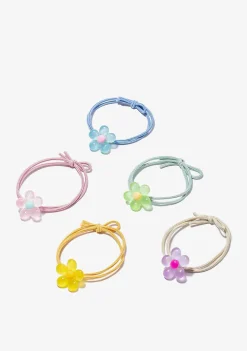 Todos Os Acessórios-Conguitos Conjunto De Scrunchies De Flores Multicoloridas