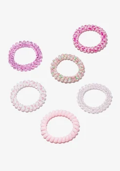 Todos Os Acessórios-Conguitos Conjunto De Scrunchies Espirais Rosa
