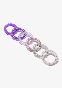 Todos Os Acessórios-Conguitos Conjunto De Scrunchies Espirais Malva
