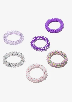 Todos Os Acessórios-Conguitos Conjunto De Scrunchies Espirais Malva