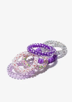 Todos Os Acessórios-Conguitos Conjunto De Scrunchies Espirais Malva