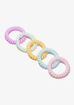 Todos Os Acessórios-Conguitos Conjunto De Scrunchies Espirais Multicoloridos