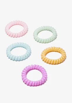 Todos Os Acessórios-Conguitos Conjunto De Scrunchies Espirais Multicoloridos
