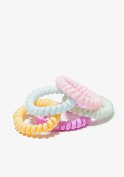 Todos Os Acessórios-Conguitos Conjunto De Scrunchies Espirais Multicoloridos