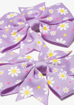 Todos Os Acessórios-Conguitos Conjunto Lacos Flor Malva