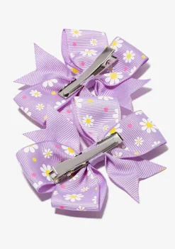 Todos Os Acessórios-Conguitos Conjunto Lacos Flor Malva