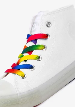 Tênis Com Luzes-Conguitos Cordao Branco Unissex Com Luzes Tênis Hi-Top Lona