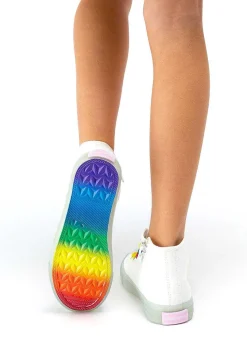 Tênis Com Luzes-Conguitos Cordao Branco Unissex Com Luzes Tênis Hi-Top Lona