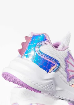 Tênis Com Luzes-Conguitos Dinossauro Rosa Menina Com Luzes Tênis Iridiscente