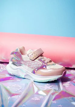 Sapatos De Menina-Conguitos Elastico Sereia Rosa Com Tênis Leve